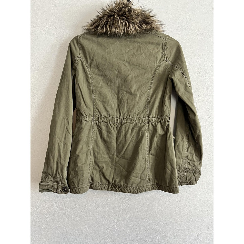 Vintage Hollister Jacket Womens Faux Fur Hooded Double Breasted Parka - Picture 5 of 10